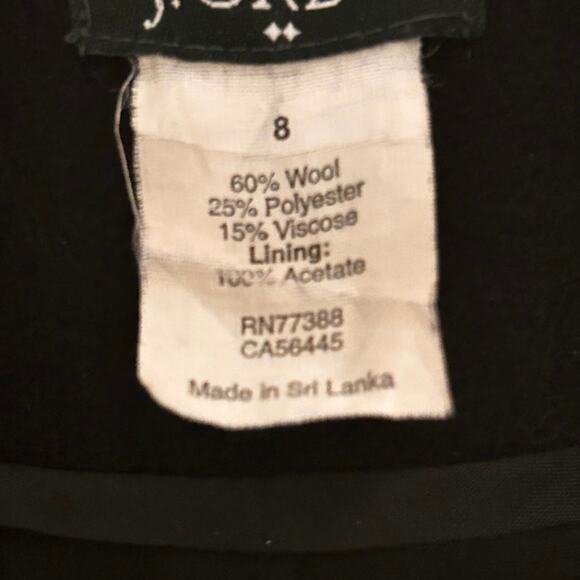 J. Crew Classic Wool Overcoat Women’s Feminine Fit & Flare Jacket Black Size 8 - Picture 8 of 10